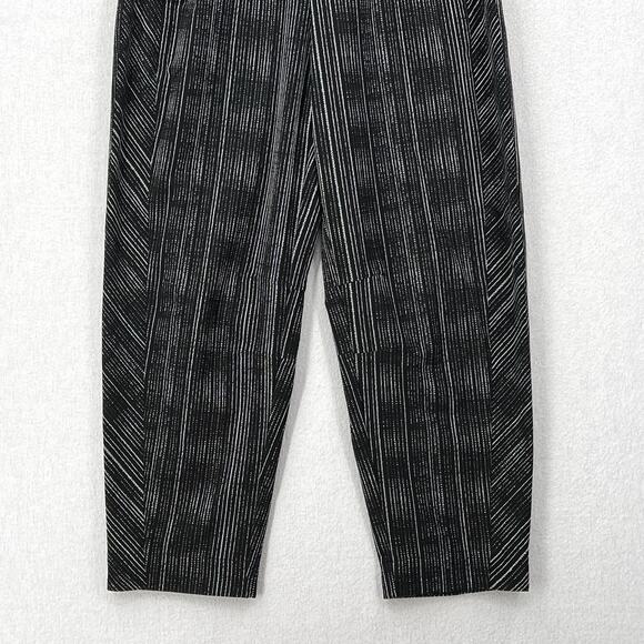ATHLETA Arrival Pants Womens 4 Black Amara Stripe Drawstring High Rise Cropped - Picture 7 of 16